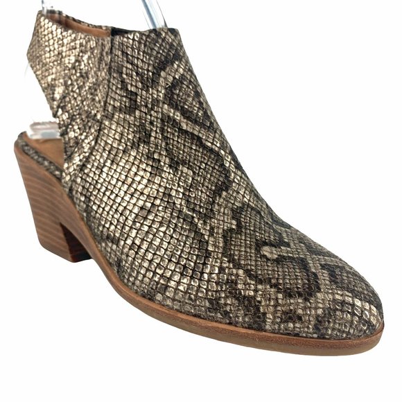 *New* GENTLE SOULS Harlie Snake Print Embossed Leather Booties - Picture 1 of 12